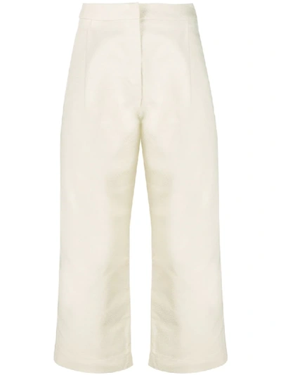 Sara Lanzi Cropped-hose Mit Weitem Bein In Neutrals