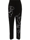 MOSCHINO FACE EMBROIDERED TROUSERS