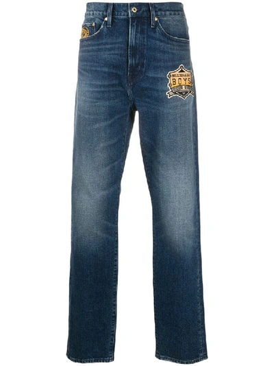 Billionaire Boys Club Embroidered Straight-leg Jeans In Blue