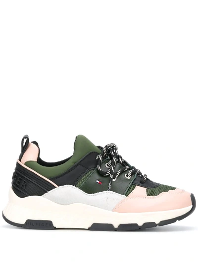 Tommy Hilfiger Mixed Panels Chunky Soles In Green