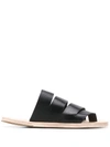 MARSÈLL STRAPPY LEATHER SLIDERS