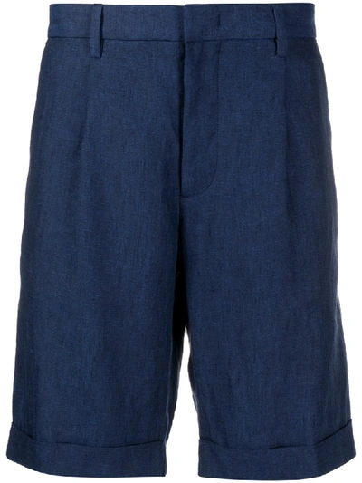 Z Zegna Turn-up Tailored Shorts In Blue