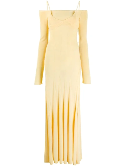 Jacquemus La Robe Maille Valensole Long Dress In Yellow