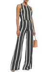 ALICE AND OLIVIA CROPPED STRIPED SATIN-TWILL TOP,3074457345621125153