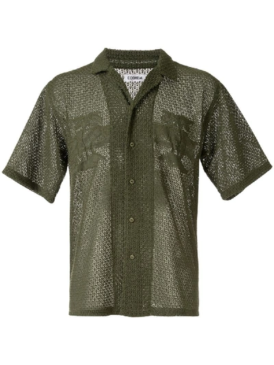 Coohem Aloha Eyelet Knit Shirt In Green