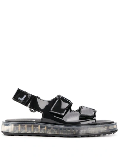 Joshua Sanders Black Pvc Transparent Sole Sandals