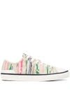 ISABEL MARANT ÉTOILE BRUSH STROKE-PRINT COTTON SNEAKERS