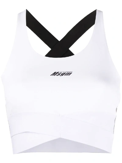 Msgm Tanktop Mit Logo-print In White