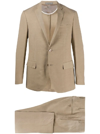 Corneliani Single Breasted Suit In Neutrals