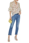 ALICE AND OLIVIA JULIUS FLORAL-PRINT COTTON AND SILK-BLEND BLOUSE,3074457345621635578