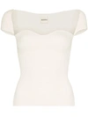 Khaite Ista Ribbed Knit Top In White