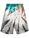 PAURA TIE-DYE PRINT TRACK SHORTS