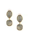 GOOSSENS GOLD-PLATED CABOCHON EARRINGS