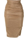 ALEXANDRE VAUTHIER CRYSTAL RUCHED PENCIL SKIRT