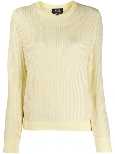 Apc Ribbed Knit Jumper In Yellow