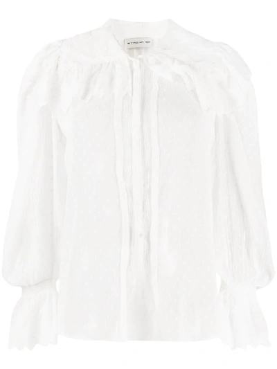 Etro Sheer Embroidered Blouse In White