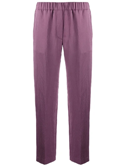 Forte Forte High Rise Cropped Trousers In Purple