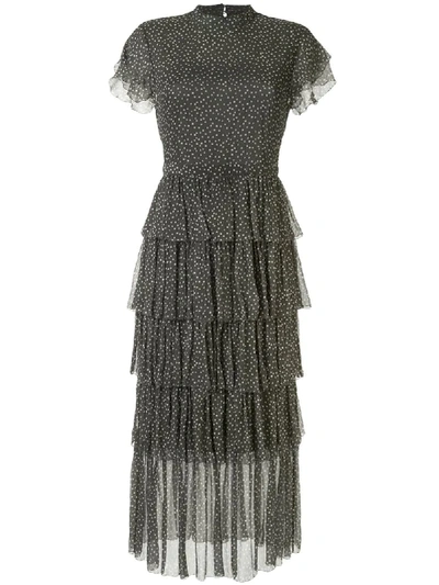 Sir Isabella Polka Dot Print Dress In Green