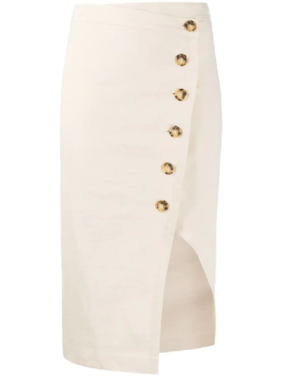 Pinko Side Slit Skirt In White