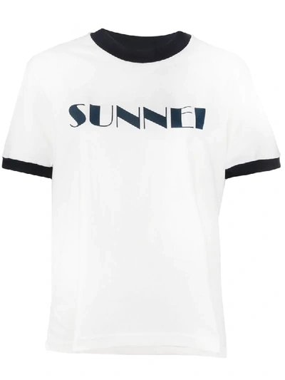 Sunnei Logo Print T-shirt In White