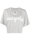 Mm6 Maison Margiela Cropped-t-shirt Mit Logo-print In Grey