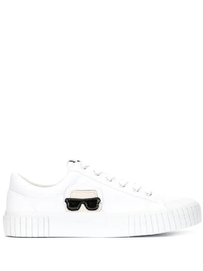 Karl Lagerfeld Kampus Ii Ikonic Logo Patch Sneakers In White