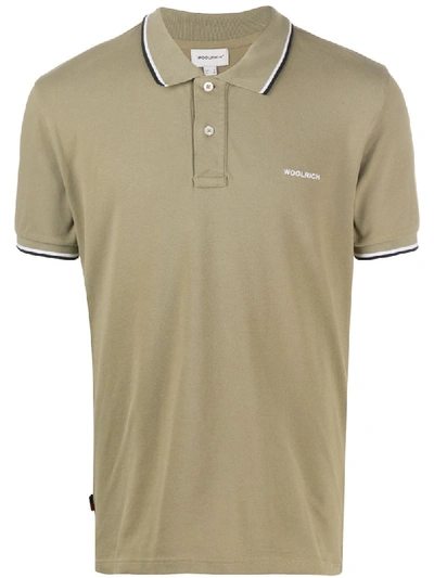 Woolrich Embroidered Logo Polo Shirt In Green
