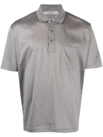 La Fileria For D'aniello Woven Polo Shirt In Grey