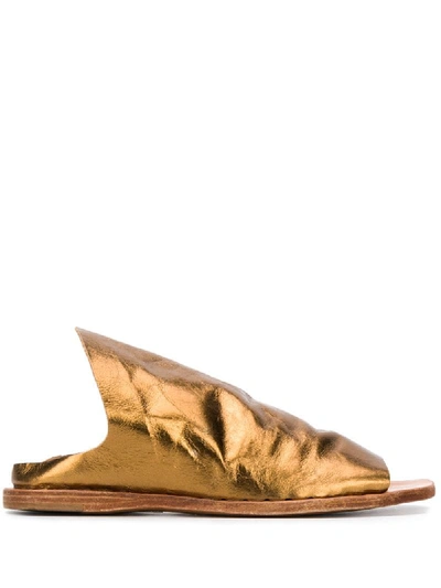 Officine Creative Itaca Metallic Sandals In Gold