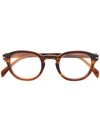 David Beckham Eyewear Marbled Round-frame Glasses In Neutrals