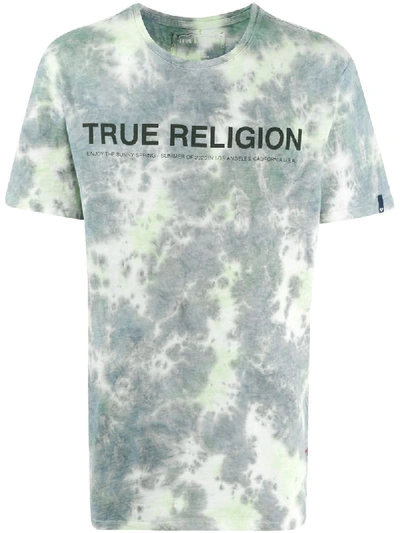 True Religion Logo-print Tie-dye T-shirt In Grey