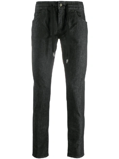 Dolce & Gabbana Skinny Drawstring Jeans In Black