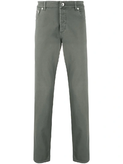 Brunello Cucinelli Low-rise Straight-leg Trousers In Grey