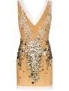 FAITH CONNEXION SEQUIN EMBELLISHED MESH MINI DRESS