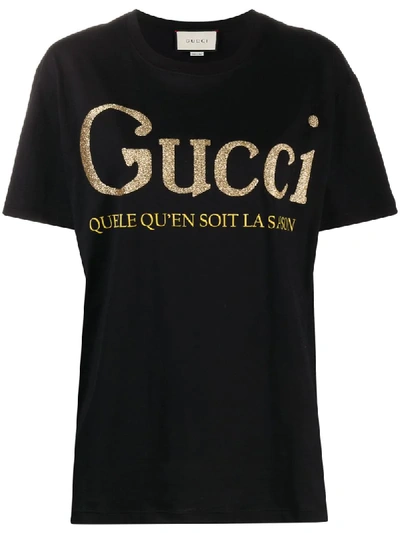 Gucci Logo印花t恤 In Black