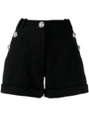 Balmain Embossed Button Shorts In Black