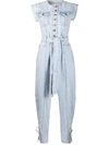 ULLA JOHNSON TIE-WAIST DENIM JUMPSUIT