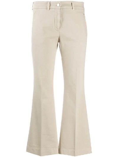 Incotex Cropped Pleated Trousers In Neutrals