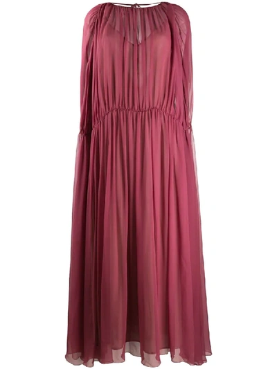 Erika Cavallini Floaty Cut-out Detail Silk Dress In Pink
