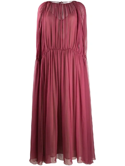 Erika Cavallini Floaty Cut-out Detail Silk Dress In Pink | ModeSens