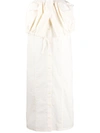 Jacquemus La Jupe Cueillette Drawstring Cotton-blend Maxi Skirt In White