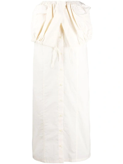 Jacquemus La Jupe Cueillette Drawstring Cotton-blend Maxi Skirt In White