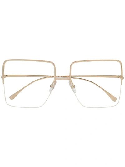 Fendi Ff0422 000 Square Glasses In Gold