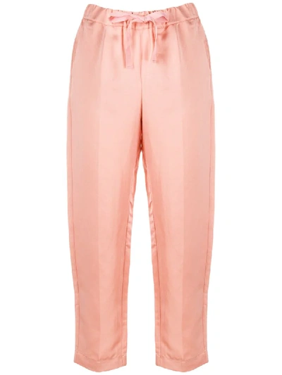 Semicouture Cropped Tapered Trousers In Orange