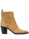 GANNI WESTERN 70MM ANKLE BOOTS