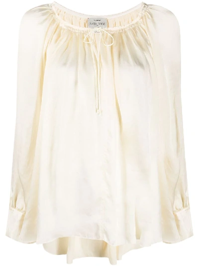 Forte Forte Tied Neck Blouse In Neutrals