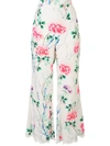 ANDREW GN FLORAL-PRINT FLARED TROUSERS
