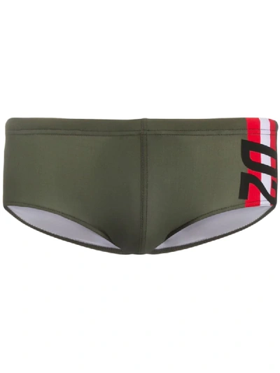 Dsquared2 D2 Logo Swimming Trunks In Green