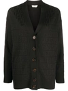 Fendi Ff Motif Knitted Cardigan In Black