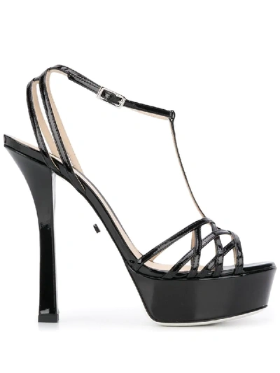 Greymer Cross-strap Platform Sandals In Black